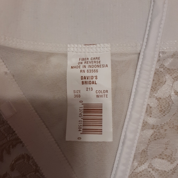 DAVID’S BRIDAL 3/4 Length Strapless Bra -White 36B - Picture 3 of 4